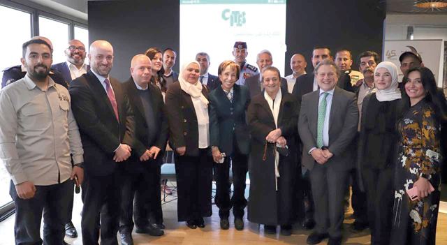 Their Royal Highnesses Princess Basma and Princess Alia pose for a group photo during the launch of CITESJO, a smartphone application which regulates tracking and unsustainable trade of wildlife, on Saturday (Petra photo)