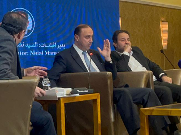 Former Minister of State for Media Affairs Mohammad Momani on Tuesday during a discussion session organised by the Centre for Defending Freedom of Journalists Media Forum (By Maria Weldali)