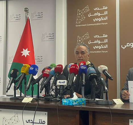 Minister of Tourism and Antiquities Makram Al Qaisi on Tuesday during a joint ministerial meeting at the Government Communications Ministry headquarters (By Maria Weldali)