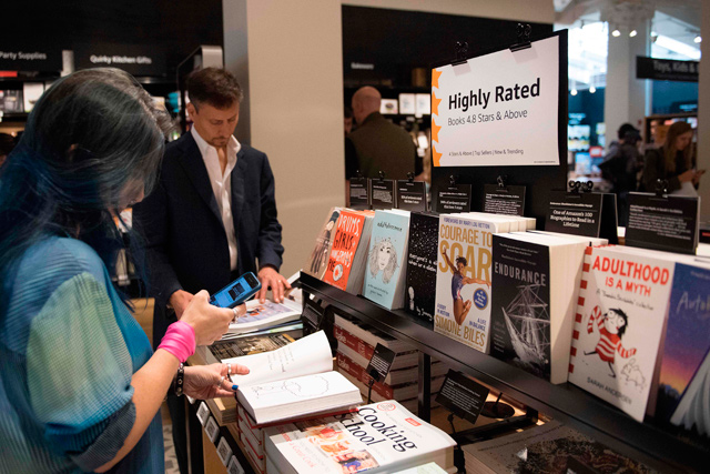 Amazon opens a new store where everything for sale is rated 4 stars and above, is a top seller, or is new and trending on Amazon.com in the SoHo neighbourhood of New York on Thursday  (AFP photo)