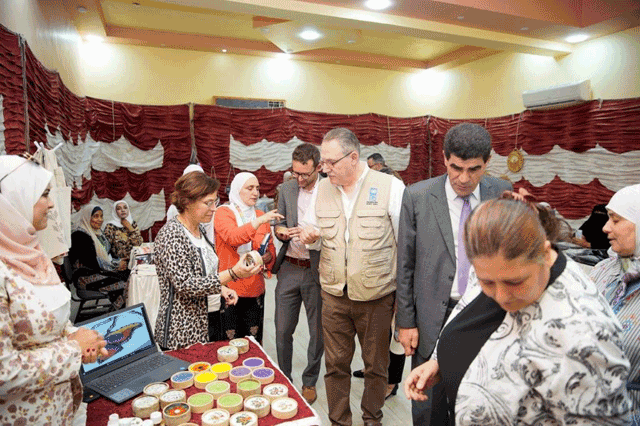 Assistant Secretary-General and Director of the Regional Bureau for the Arab States at UNDP Abdallah Al Dardari visits women businesses supported by the Women Economic Empowerment programme in Northern Shouneh (Photo courtesy of UNDP)