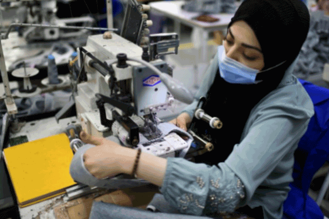 Marwa is a 23-year-old Syrian refugee living in Irbid. She graduated from fashion and textile programme from Luminus Technical University College  (Photo courtesy of UNHCR/Mohammad Hawari)