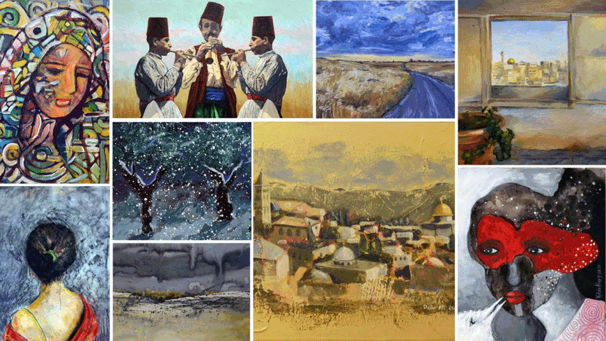 Artworks on display at the Foresight32 Art Gallery in Amman as part of a group art exhibition of which the proceeds will be donated to the Jordan Hashemite Charity Organisation to aid those affected by the earthquake in Syria (Photo courtesy of Foresight32 Art Gallery)