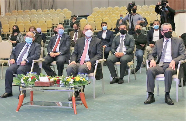 Deputising for His Majesty King Abdullah, Prime Minister and Minister of Defence Bisher Al Khasawneh attends a ceremony held by the Ministry of Culture at the Royal Cultural Centre to distribute the 2020 state awards of recognition (Petra photo)