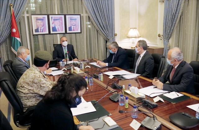 Prime Minister and Minister of Defence Bisher Al Khasawneh chaired the first meeting of the Council of the National Epidemiology and Infectious Diseases Centre on Wednesday (Petra photo)