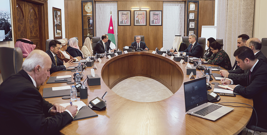 Prime Minister Jafar Hassan on Wednesday receives Secretary-General of the Digital Cooperation Organisation (DCO) Deemah Al Yahya at the Prime Ministry (Petra photo)
