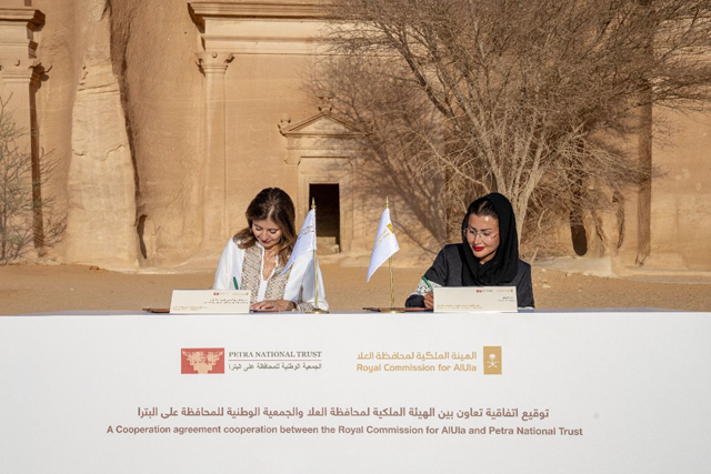 The Petra National Trust signed a Memorandum of Understanding with the Royal Commission for AlUla, celebrating the rich and distinct heritage found in sites across Hegra and Petra, as centres of the Nabataean civilisation (Photo courtesy of PNT)