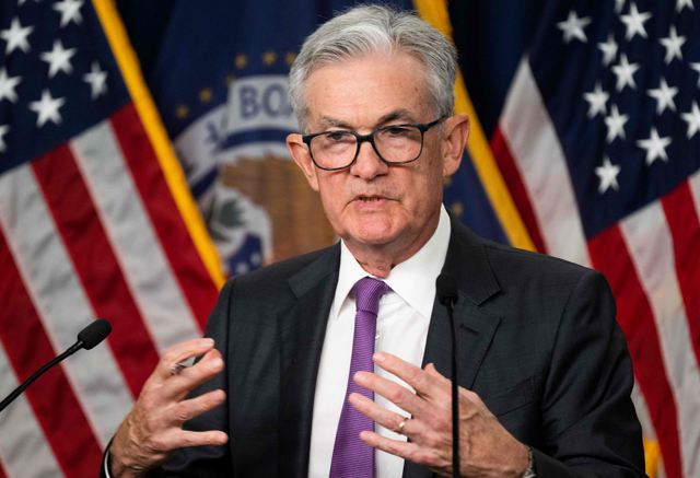 Federal Reserve Board Chairman Jerome Powell speaks during a news conference following a Federal Open Market Committee meeting, at the Federal Reserve in Washington, DC, on July 26 (AFP photo)