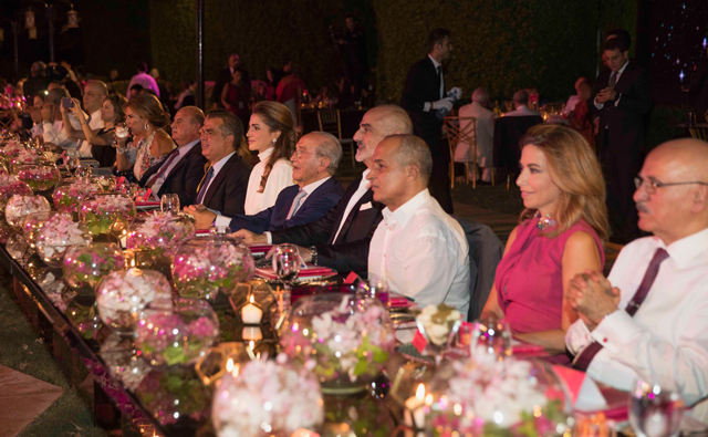 Her Majesty Queen Rania attends the Hope Gala fundraising event, organised by the King Hussein Cancer Foundation and Centre to mark the opening of the centre’s new buildings on Thursday (Photo courtesy of Royal Court)