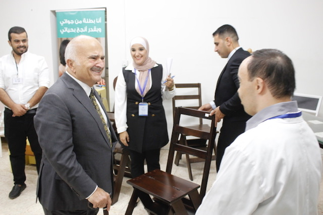 HRH Prince Hassan visiting the Bunayat Centre for Special Education on Wednesday (Photo courtesy of the office of HRH Prince El Hassan)