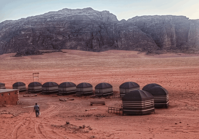 A view of tents for visitors in Wadi Rum, part of ‘the Golden Triangle’ of tourist attractions in Jordan, 328km south of Amman, in this recent photo (Photo courtesy of Shiyas Abdulrazak)
