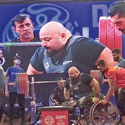 Jordanian athlete Mutaz Junaidi lifted his way to victory at the 2023 World Para Powerlifting Championships, held in Dubai (Photo courtesy of Mutaz Junaidi)