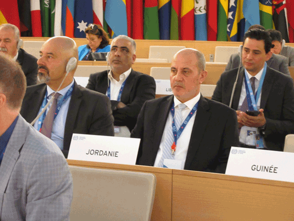 Minister of Industry, Trade and Supply, and Labour Minister Youssef Shamali takes part in the 111th session of the International Labour Conference in Geneva (Petra photo)