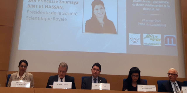   HRH Princess Sumaya participates in opening the Fifth Conference on Hydrodiplomacy and Climate Change for Peace at the French Senate, Palais du Luxembourg, Paris, this week (Photo courtesy of RSS)
