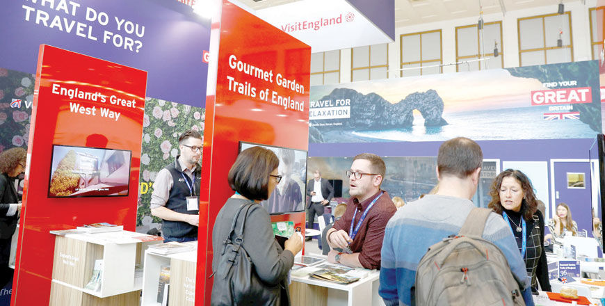The booth of Britain is seen during the International Tourism Trade Fair ITB in Berlin, Germany, on Thursday (Reuters photo)