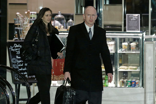 The head of the US trade delegation Jeffrey Gerrish arrives at a hotel after talks with Chinese officials in Beijing, China, on Monday (Reuters photo)