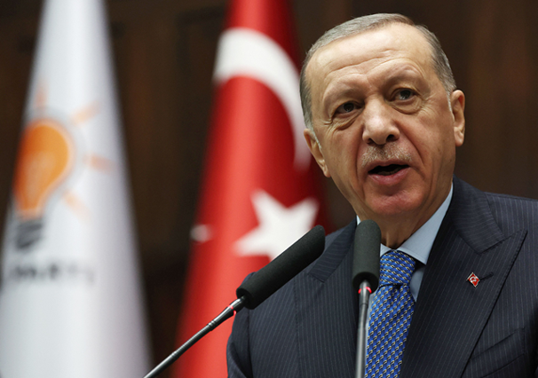 Turkish President and leader of the Justice and Development Party Recep Tayyip Erdogan delivers a speech during his party's group meeting at Turkish Grand National Assembly in Ankara, on Wednesday (AFP photo)