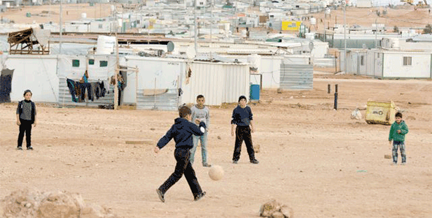 Children are seen playing at Zaatari Syrian refugee camp in Mafraq Governorate, some 80 kilometres northeast of Amman, in this photo dated January 28, 2018 (JT file photo)