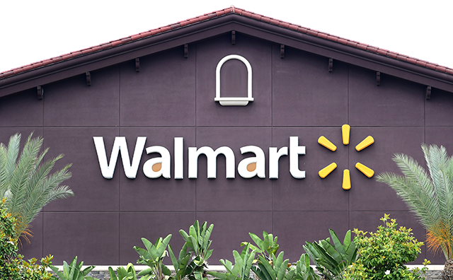 A Walmart store logo is seen on the building of a Walmart Supercenter in Rosemead, California on May 23 (AFP photo)