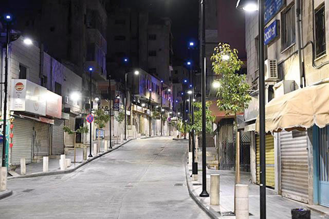 A view of downtown Amman during a nationwide curfew in mid-March (JT file photo)
