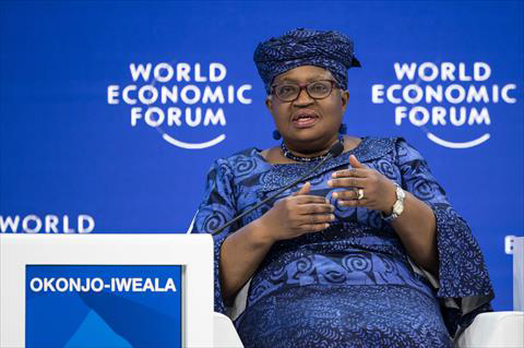 World Trade Organisation (WTO) Director-General Ngozi Okonjo-Iweala attends a session at the World Economic Forum (WEF) meeting in Davos on Wednesday (AFP photo)