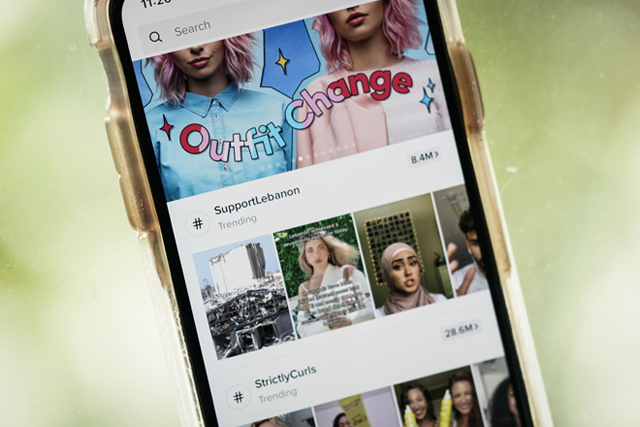 The TikTok app is displayed on an Apple iPhone in Washington, DC, on Friday (AFP photo)