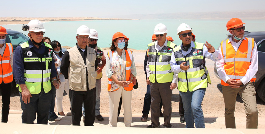 Energy and Mineral Resources Minister Hala Zawati during a recent visit to Arab Potash Company factories in Ghour Al Safi (Petra photo)