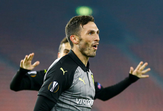 Australia and AEK Larnaca striker Apostolos Giannou at Letzigrund in Zurich, Switzerland, on November 29, 2018. Giannou was named as the replacement for injured winger Martin Boyle, on Thursday, for their upcoming match against Jordan (Reuters file photo)