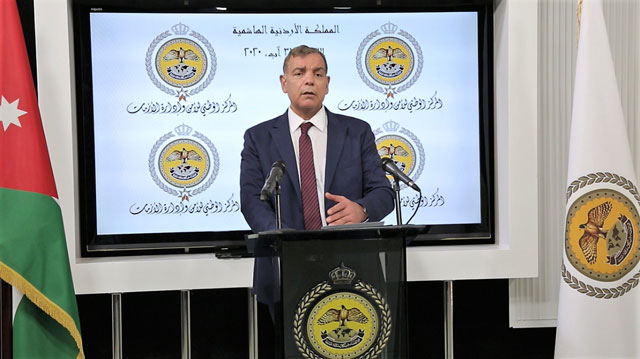 Health Minister Saad Jaber speaks during a press briefing at the National Centre for Security and Crisis Management on Monday (Petra photo)