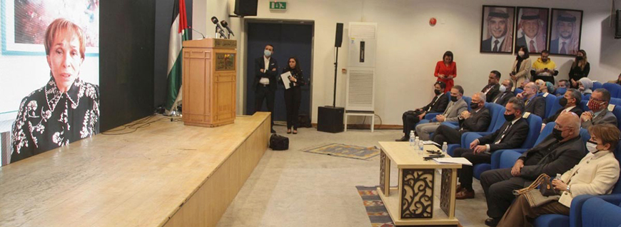 HRH Princess Basma delivers a recorded speech virtually during the opening ceremony of the film week on Monday (Petra photo)