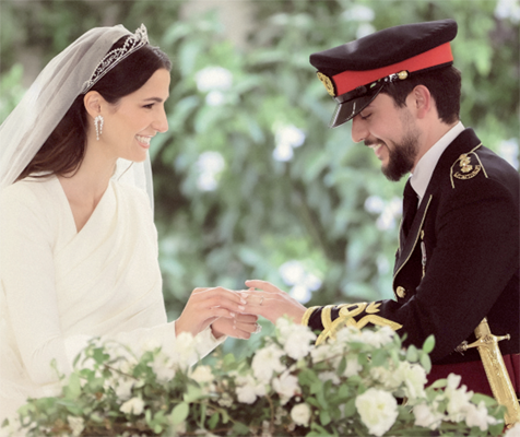 Zahran Palace witnessed the marriage ceremony of Their Royal Highnesses Crown Prince Hussein and Princess Rajwa Al Hussein on Thursday (Photo courtesy of Royal Court)
