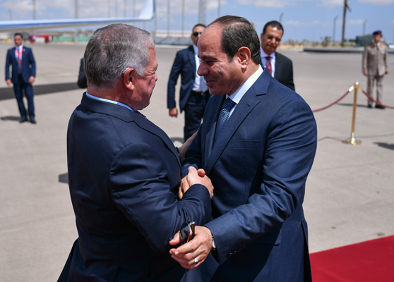 Majesty King Abdullah on Thursday reiterated in a post on X (formerly Twitter) Jordan’s and Egypt’s rejection of displacement of Palestinians from their land (Photo courtesy of the official account of His Majesty King Abdullah on X)