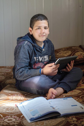 UNICEF’s Makani Programme provides remote services for the most vulnerable children in Jordan through the provision of remote learning support services through the Makani Remote Services component (Photo courtesy of UNICEF)