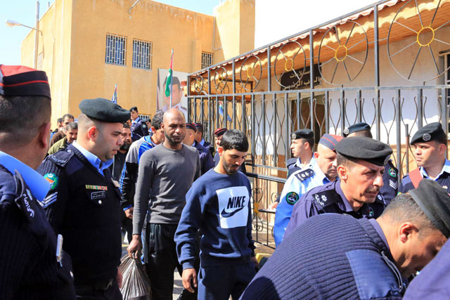 Scores of inmates were released on Tuesday as the 2018 General Pardon Law went into effect. Officials said the releases would continue until the law is fully implemented (Petra photos)