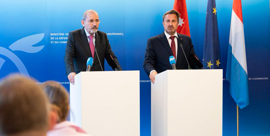 Deputy Prime Minister and Foreign Minister Ayman Safadi meets on Tuesday with Luxembourg Deputy Prime Minister, and Minister of Foreign Affairs and European Affairs Xavier Bettel (Photo courtesy of X social media platform)