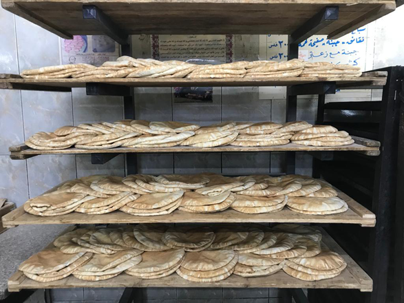 Bread in a bakery in downtown Amman  (JT photo)