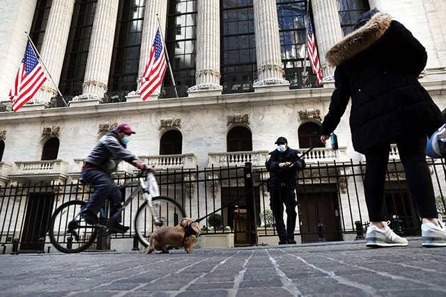 This photo shows the New York Stock Exchange in lower Manhattan, on Tuesday, in New York City. (AFP photo)