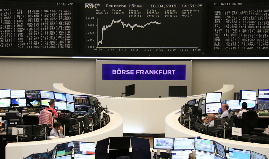The German share price index DAX graph is pictured at the stock exchange, in Frankfurt, Germany, on Tuesday (Reuters photo)