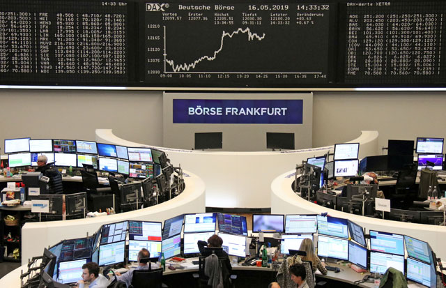 The German share price index DAX graph is pictured at the stock exchange in Frankfurt, Germany, on Thursday (Reuters photo)