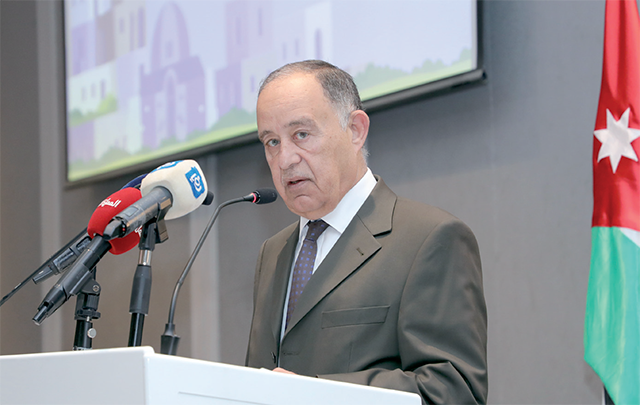 Minister of Water and Irrigation Mohammad Najjar speaks during the National Water Strategy 2023-2040 in Amman on Thursday (Petra photo)