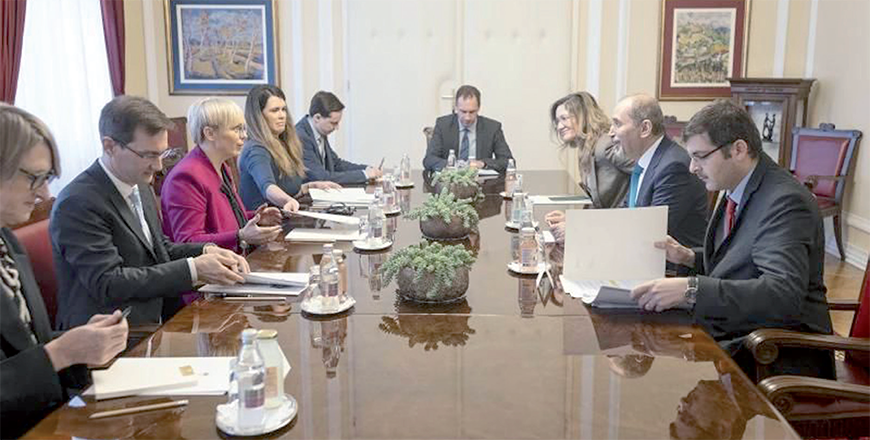 Deputy Prime Minister and Foreign Minister Ayman Safadi on Tuesday meets with President of Slovenia Nataša Pirc Musar, Prime Minister Robert Golob and Minister of Foreign and European Affairs Tanja Fajon (Petra photo)