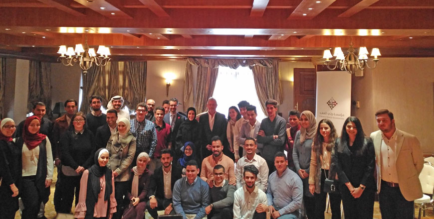 UAE Minister of State for Youth Affairs Shamma Al Mazrui poses for a group photo with participants at a discussion titled 'Youth Circles', organised by the Crown Prince Foundation, in cooperation with the Emirates Youth Council, on Wednesday (Photo by Fares Al Abed)