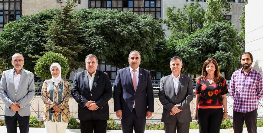 Greater Amman Municipality Mayor Yousef Al Shawarbeh poses for a group photo with the core team behind the ‘Amman is Listening’ project (Photo courtesy of GAM)