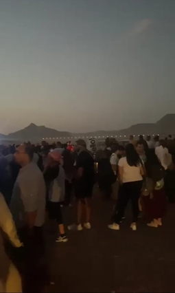 In this image grab taken from a video, festivalgoers are seen waiting to attend ‘A Sky Full of Lanterns Festival’ in Wadi Rum, located 328km south of Amman, on Thursday (Photo courtesy of Nawal Harby)