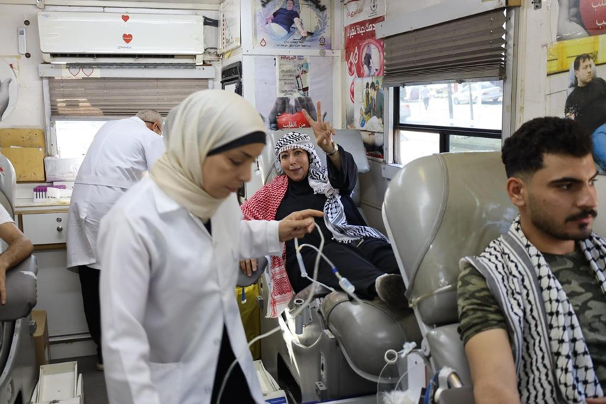 Jordanians from all corners of the country rallied together to offer a lifeline in the form of life-saving blood donations for Gaza (Photo courtesy of Rudaina Utti)