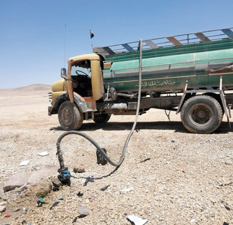 A truck, which authorities say was used to illegally pump water in Karak. The Water Ministry urged the public to report any illegal wells through the unified emergency number 117116 that receives complaints round the clock (Petra photo)