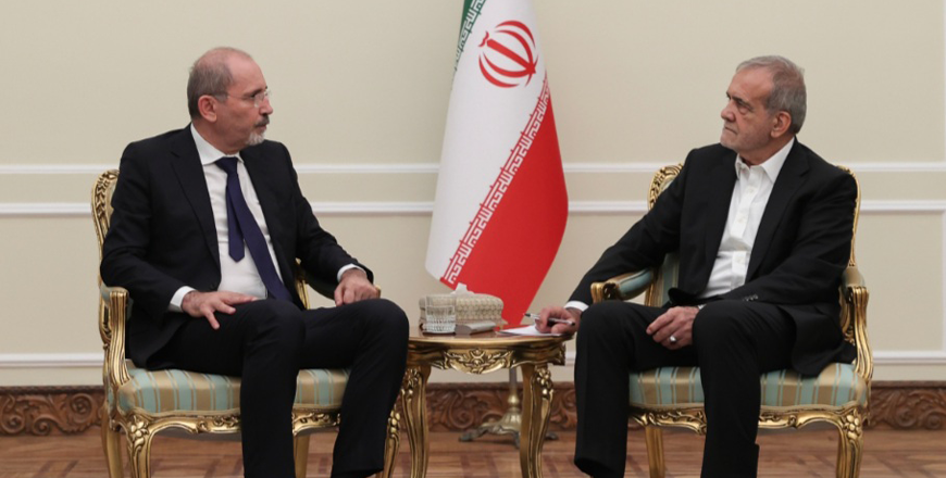 Deputy Prime Minister and Foreign Minister Ayman Safadi on Sunday meets with Iranian President Masoud Pezeshkian in Tehran (Photo courtesy of Foreign Ministry)