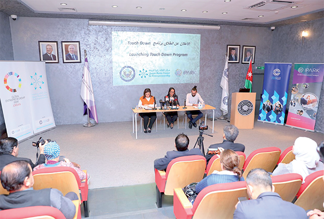 The Queen Rania Centre for Entrepreneurship at Princess Sumaya University for Technology, in cooperation with the business incubator iPARK and the US embassy in Jordan announced the launch of the ‘Touchdown’ entrepreneurs’ residency programme in the US (Photo courtesy of PSUT)