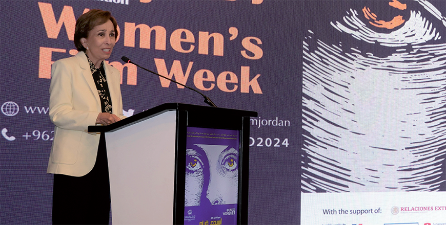 HRH Princess Basma Bint Talal, goodwill ambassador for UN Women, on Monday attends the launching of the 12th edition of the Women’s Film Week (Petra photo)