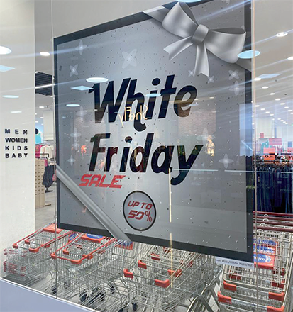 A poster offering White Friday sales is seen in a mall in this recent photo (Photo by Maria Weldali)